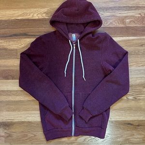 American Apparel Zip Up Hoodie (Burgundy - XS)